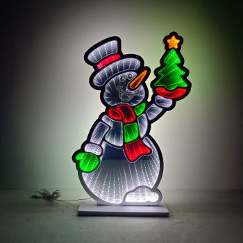 INFINITY LIGHT SNOWMAN 13"X19" MULTI