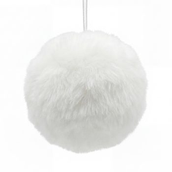 BALL FABRIC FUR 4" WHITE