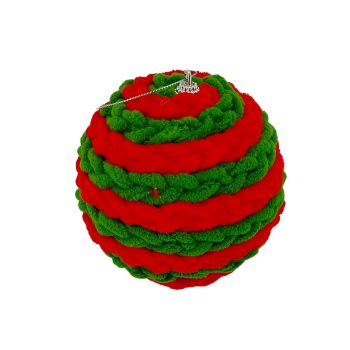 BALL BRAIDED KNIT 5" RED /GREEN