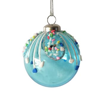 BALL 80MM/3" BLUE WITH CANDY SPRINKLE