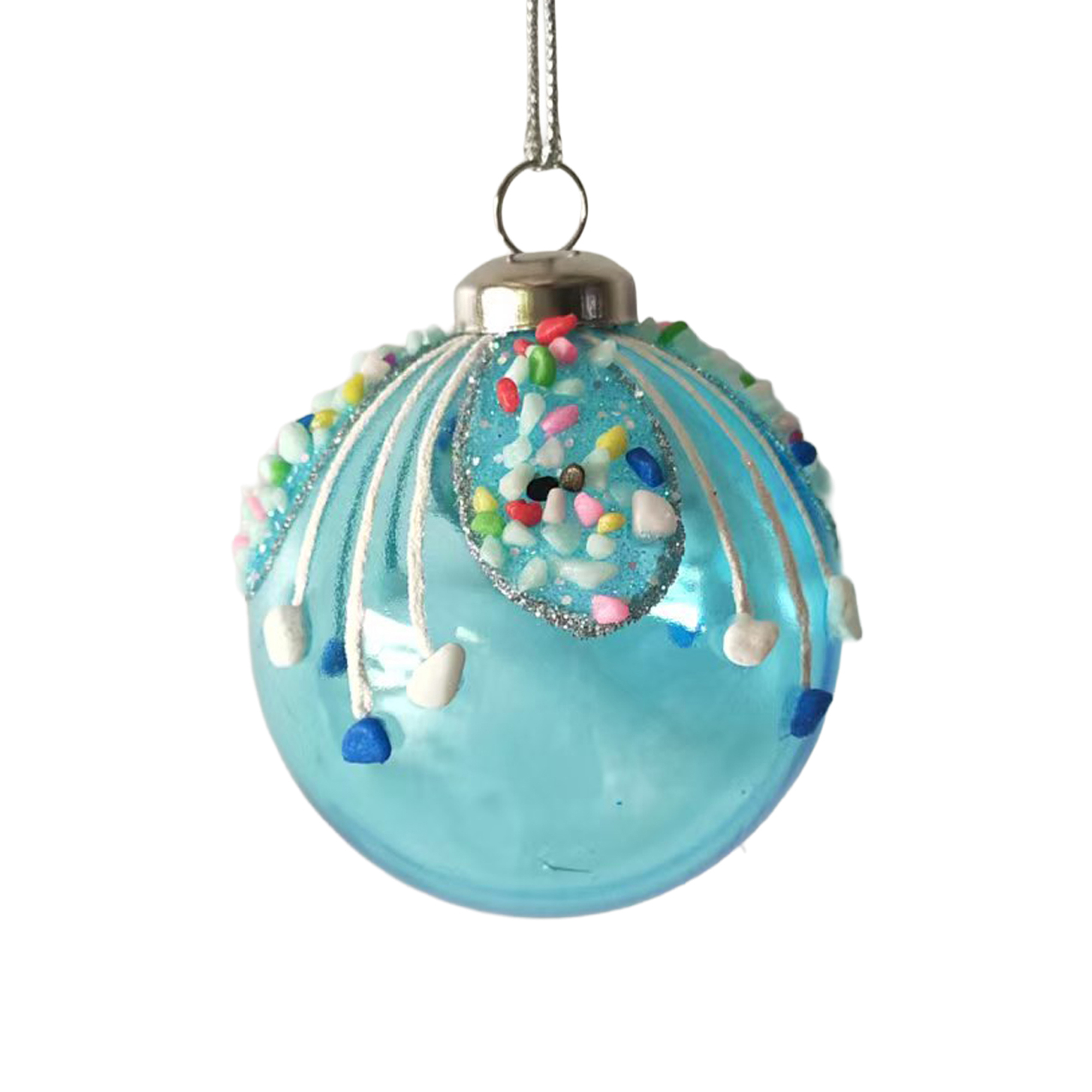 BALL 80MM/3" BLUE WITH CANDY SPRINKLE
