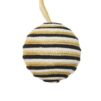 BALL FABRIC 4" BLACK/WHITE/GOLD
