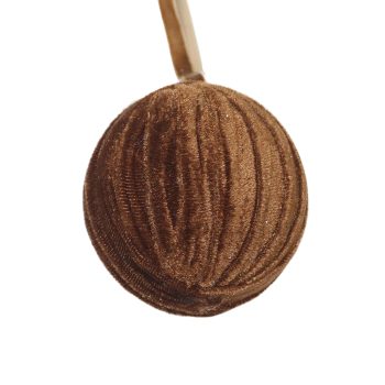 BALL FABRIC VELVET 4" CHOCOLATE BROWN