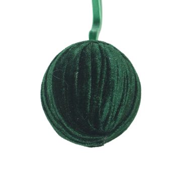 BALL FABRIC VELVET 4" EMERALD