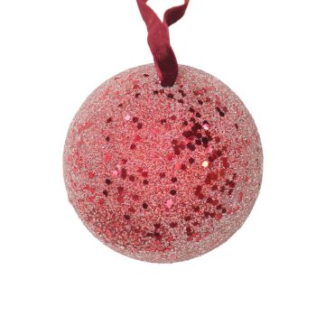 BALL ICED 4" BLACK CHERRY W/GLITTER