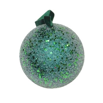 BALL ICED 4" EMERALD W/GLITTER