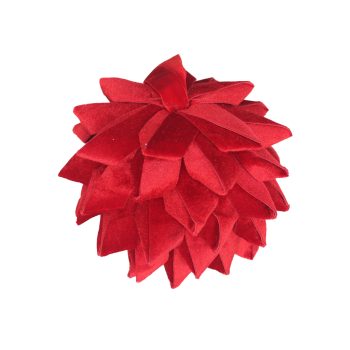 BALL PINE CONE LOOK 7" RED VELVET