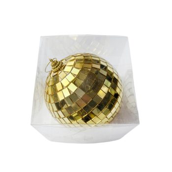 MIRROR BALL 4" GOLD FOAM/MIRROR