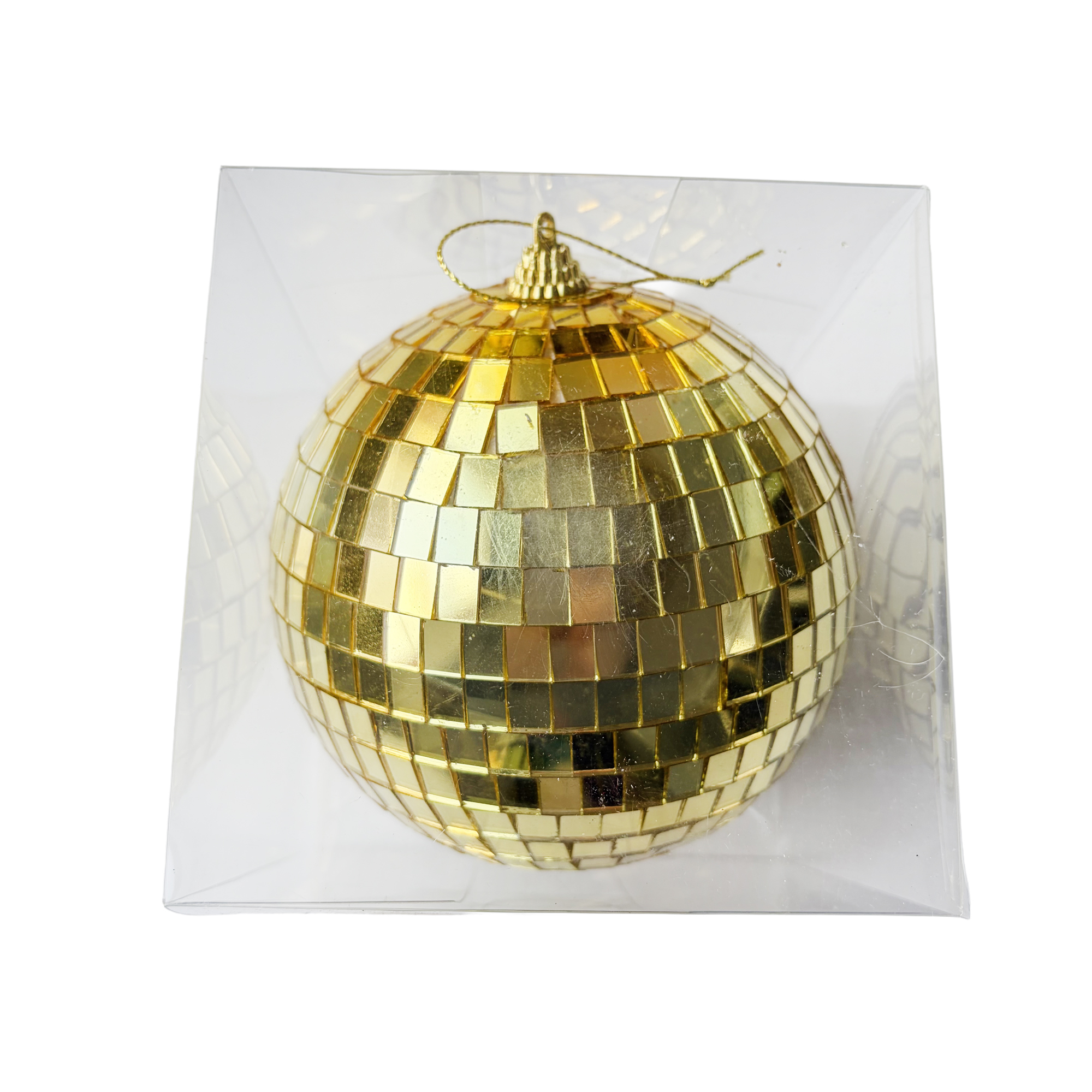 MIRROR BALL 5" GOLD FOAM/MIRROR