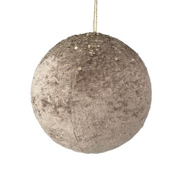 BALL VELVET 5" CHAMPAGNE W/GOLD GLITTER