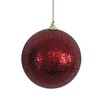 BALL 100MM/4" RUBY GLITTER