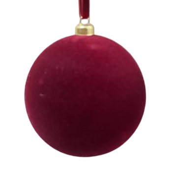 BALL FLOCKED 80MM/3" BURGUNDY