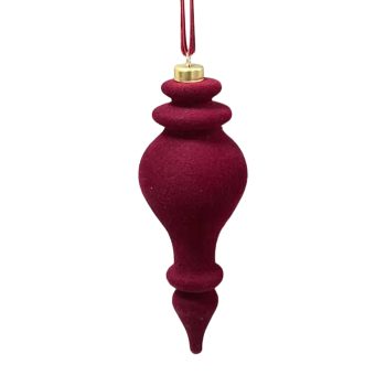 FINIAL FLOCKED 5.5" BURGUNDY