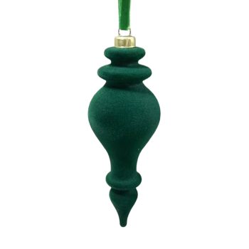 FINIAL FLOCKED 5.5" DK. GREEN