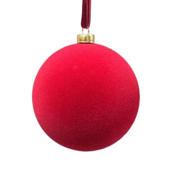 BALL FLOCKED 80MM/3" RED
