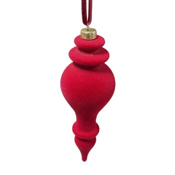 FINIAL FLOCKED 5.5" RED