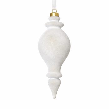 FINIAL FLOCKED 5.5" CHAMPAGNE