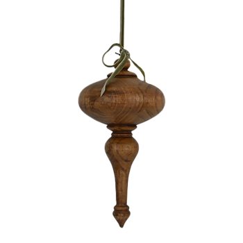 ORN WOODEN FINIAL 13"X4" BROWN FINISH