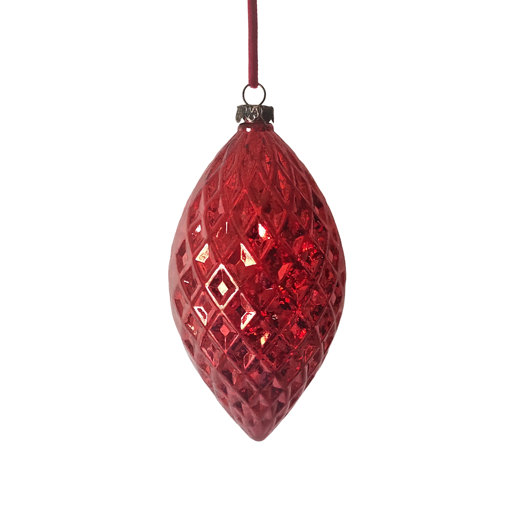 FINIAL 130MM/5" RED MERCURY FINISH DIAMOND