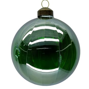 ORN GLASS BALL 4" AQUA GREEN