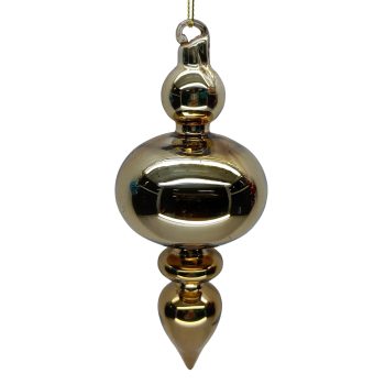 ORN GLASS FINIAL DROP 3"X6.5" GOLD
