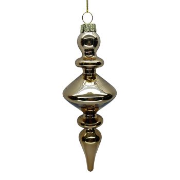 ORN GLASS FINIAL DROP2.5"X7" GOLD