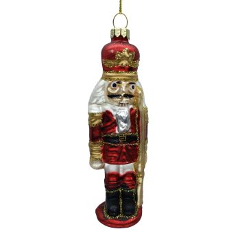 ORN GLASS SOLDIER1.5"X1"X5" RED/MULTI COLOR