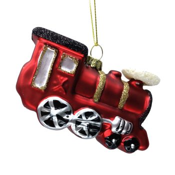 ORN GLASS TRAIN3.5"X1"X2" RED