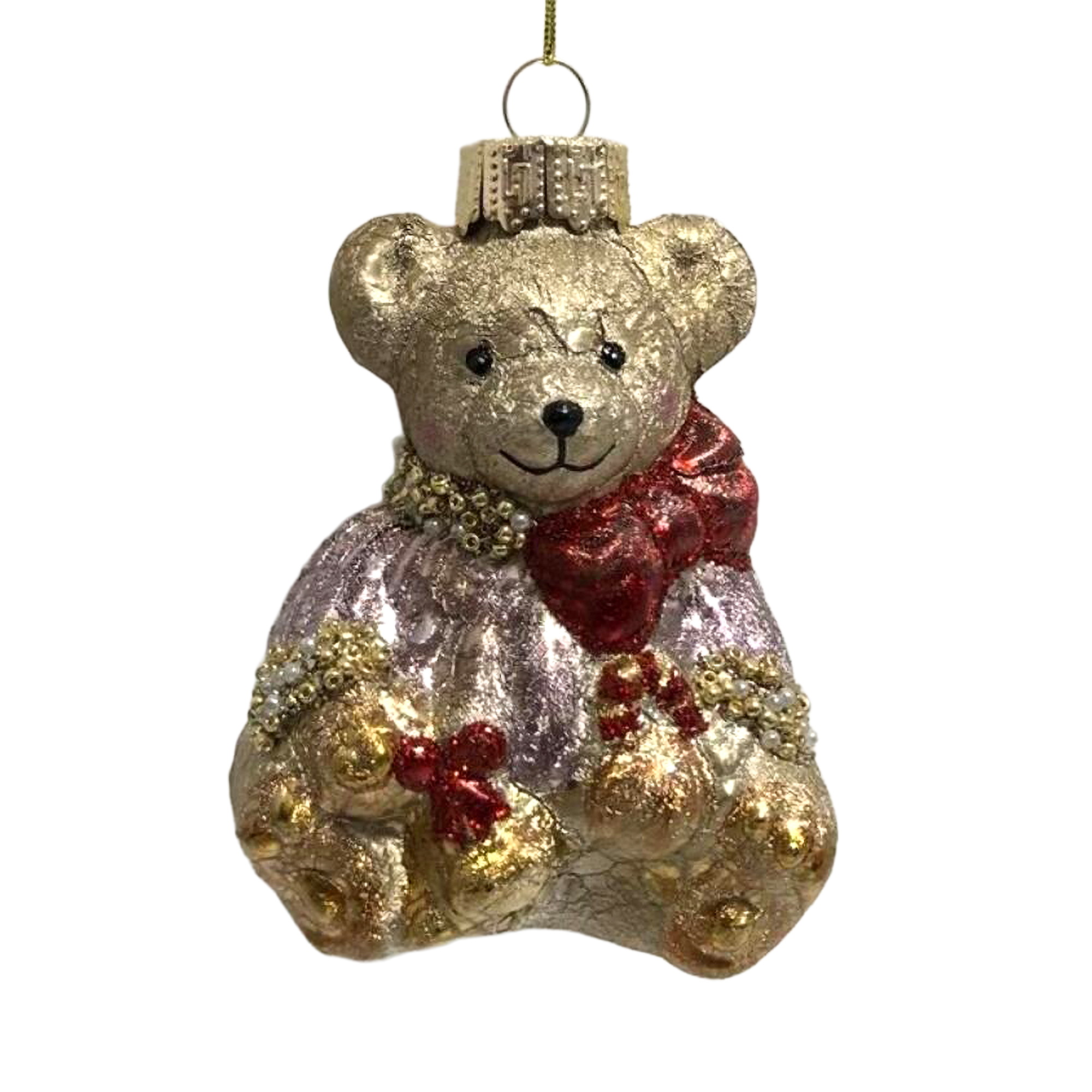 ORN GLASS BEAR 4"X6" MULTI COLOR