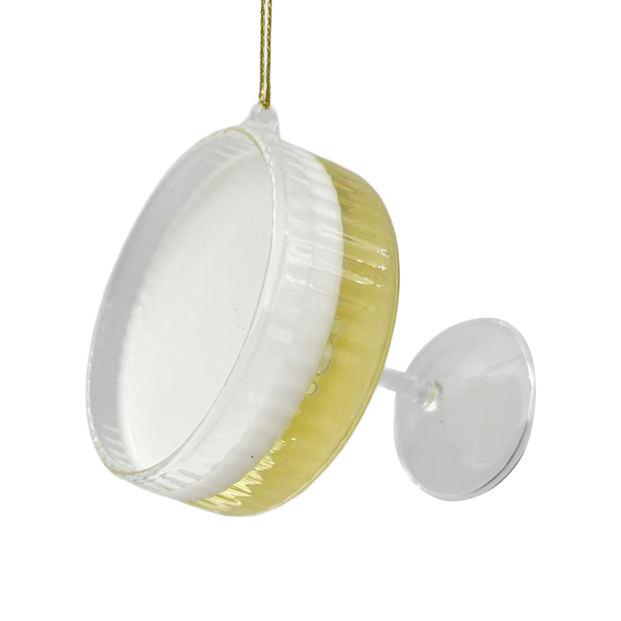 ORN GLASS MARTINI 3"X3" YELLOW/CLEAR CLASSIC CHILLED COCKTAIL