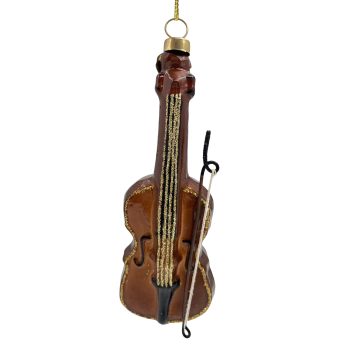 ORN GLASS VIOLIN 2"X5" BROWN