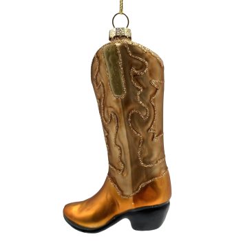 ORN GLASS COWBOY BOOT 3"X5" COPPER