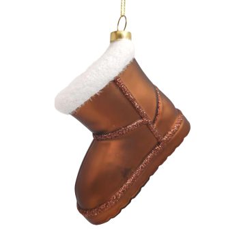ORN GLASS WINTER BOOT 4"X3" COPPER