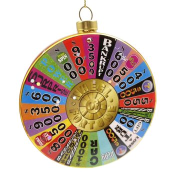 ORN GLASS SPINNING WHEEL 4"X5" MULTI