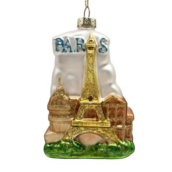 ORN GLASS EIFFEL TOWER 3"X5" GOLD