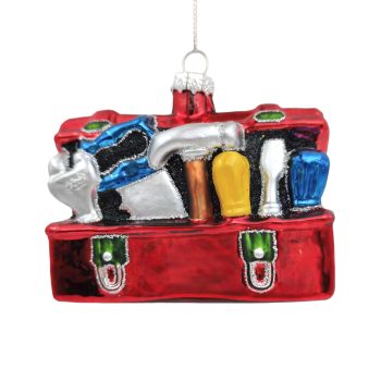 ORN GLASS TOOLBOX 4"X3" RED/MULTI