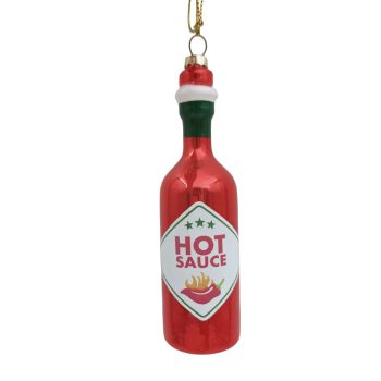 ORN GLASS HOTSAUCE 2"X6" RED