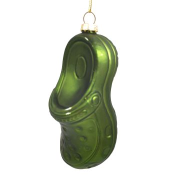 ORN GLASS CROCS 2"X5" GREEN