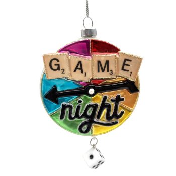 ORN GLASS GAME NIGHT 3"X5" MULTI