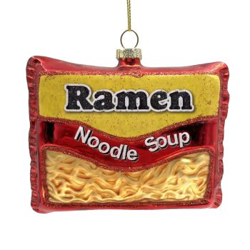ORN GLASS RAMEN 4"X4" RED/YELLOW