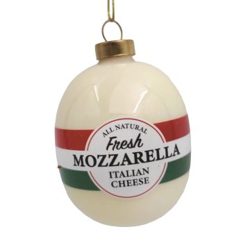 ORN GLASS MOZZARELLA 2"X3" RED/GREEN/WHITE