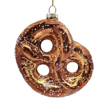 ORN GLASS PRETZEL 5"X5" BROWN