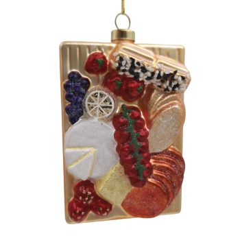 ORN GLASS CHARCUTERIE BOARD 3"X5" MULTI