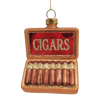 ORN GLASS CIGAR 2"X3" BROWN