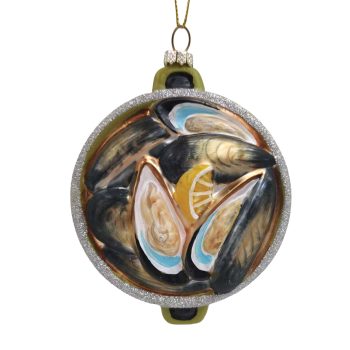 ORN GLASS MUSSEL POT 3"X5" MULTI