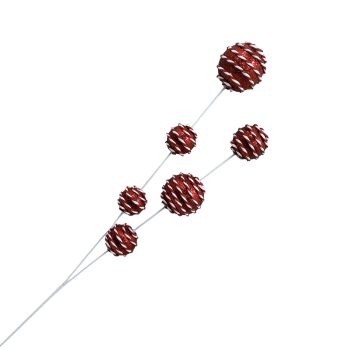 SPRAY BALL 26"X6 RED/WHITE CANDY CANE