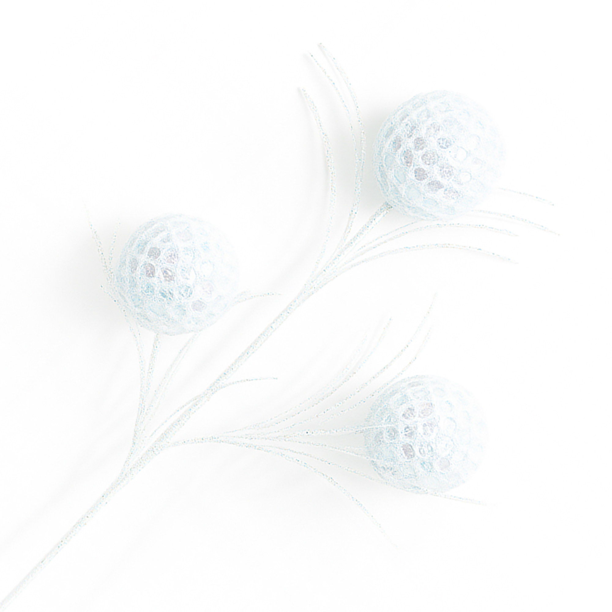 SPRAY FABRIC BALL MESH 30" WHITE W/ GLITTER