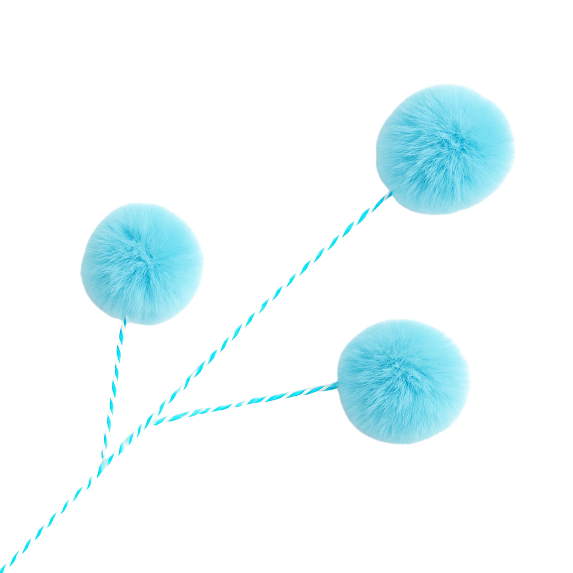 SPRAY FUR BALL 29" TURQUOISE PLUSH FAUX FUR