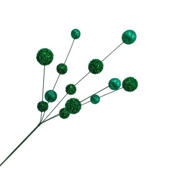 SPRAY TINSEL BALL 28" GREEN TINSEL/GLITTER