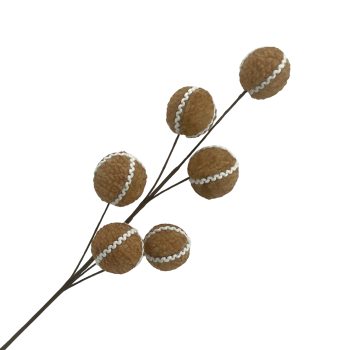 SPRAY BALLS 28"X6 GINGERBREAD BROWN W/WHITE TRIM